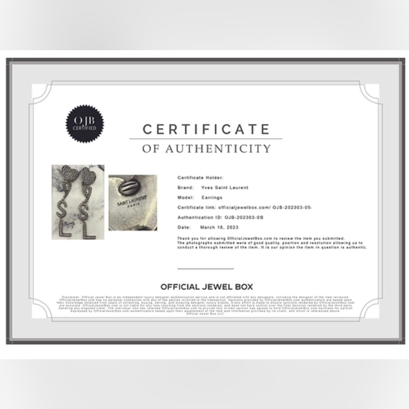 Authentic Saint Laurent YSL silver crystal drop earrings -EUC❣️ - Picture 11 of 14